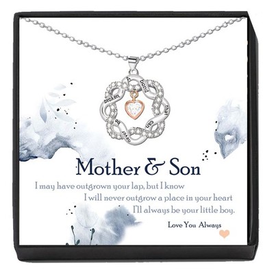 Silber Knoten Infinity Halskette für Mütter Geschenk Mama vom Sohn