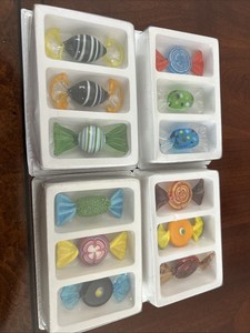 Vintage Murano Glass Handblown 2” Art Candy Glass Lot Of 12