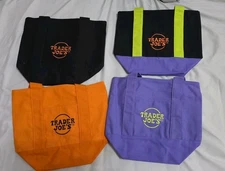 Trader Joe's MINI HALLOWEEN TOTE BAG RARE LOT OF 4  Complete Set - LIMITED ED