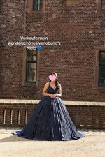 Damen Abendkleid lang blau S/M Normalgröße ...