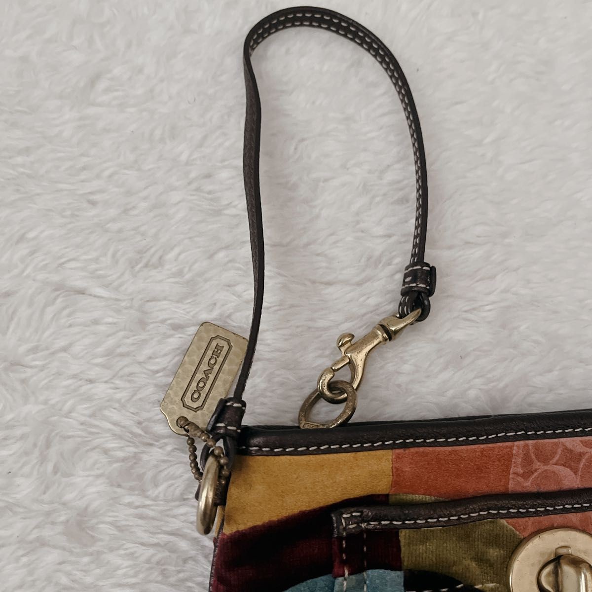 COACH Patchwork Signature Multicolor Turnlock Acc… - image 7