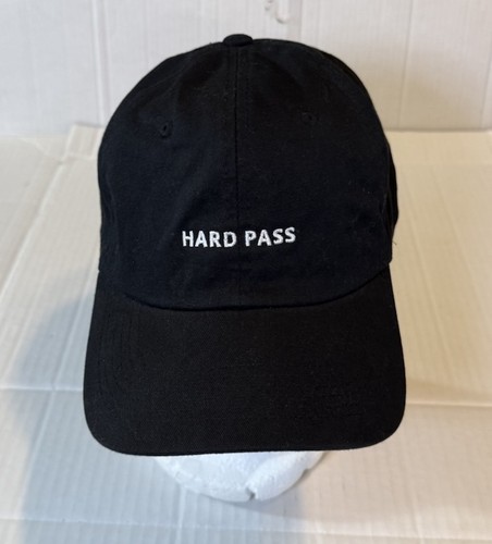Hard Pass Dad Brand Hat Black Adjustable