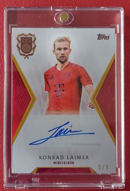 125 Jahre FC Bayern Topps Konrad Laimer Autogrammkarte 1/1