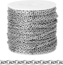 66 FT Stainless Steel Cable Chains Bulk for Jewelry Making, 3mm 304 Stainless