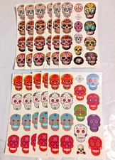 Temporary tattoos Sugar skull Day of the dead. 12 sheets. party gifts, loot bags