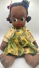 Vintage African American Folk Art Rag Doll | Handmade Cloth Doll c. 1930s–1950s