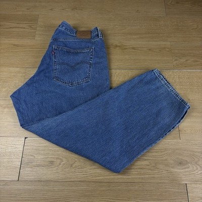 Levi's Baggy Dad Jeans Mid Blue Denim Zip Fly Big E Premium Women's 14 W36 L30