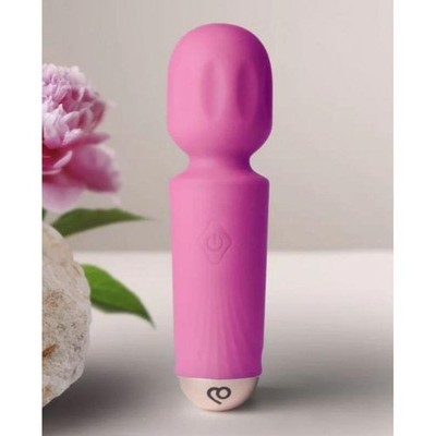Rocks Off Peony Pink Rechargeable Mini Wand Vibrator 16 Settings