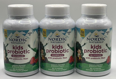3PK Nordic Naturals Kids Probiotic ~ 60 Gummies Each ~ EXP 7/26 ~ Berry FLVR