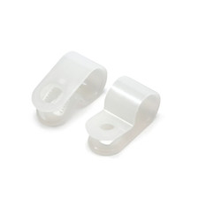 White Nylon P Clips Plastic P clip - Fasteners for Cable Tidy & Tubing Fixing