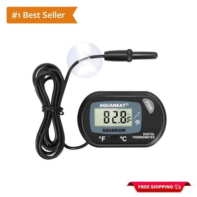 Reliable Battery-Operated Aquarium Thermometer with Immersion Depth - 1 Pack