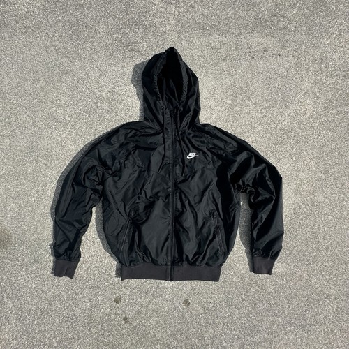 Nike Sportswear Windbreaker Hoodie Mens Small Regular Black Full Zip Lightweight