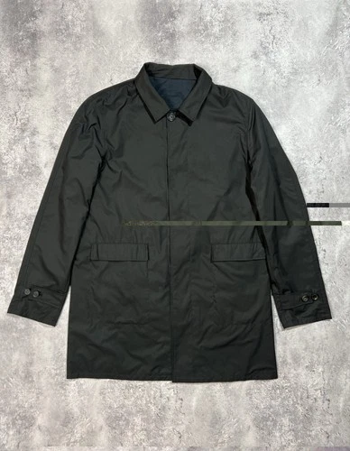 ⁠VTG Calvin Klein Collection Italy Reversible Coat Jacket Mens L 50 Dark Navy⁠ image 12