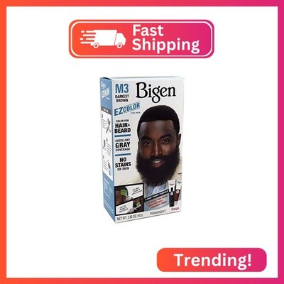 Bigen EZ Color Hair Color for Men, Darkest Brown Kit, 48 Oz, Pack of 6