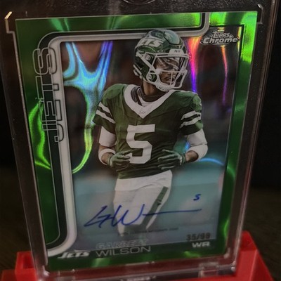 2025 Topps Chrome Garrett Wilson - Green Lava Refractor Card 35/99 - Color Match