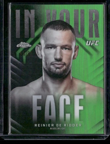 Reinier De Ridder 2026 Topps Chrome UFC In Your Face Green Refractor #IYF-2 SN