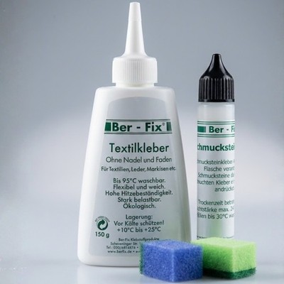 150g Ber-Fix Textilkleber Stoffkleber 35g Schmucksteinkleber weich waschbar