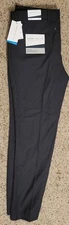 Perry Ellis Portfolio Men's Slim-Fit Stretch Dress Pant Charcoal Blaxk 34x32 NWT