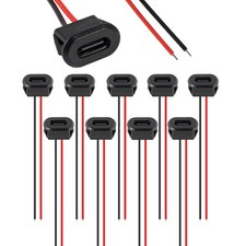 5/10/20pcs Waterproof Type-C Female Chassis Socket Connector 2 Pin Charging Port