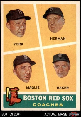 1960 Topps #456 Rudy York Red Sox Coaches COACH  HALL-OF-FAME 7 - NM