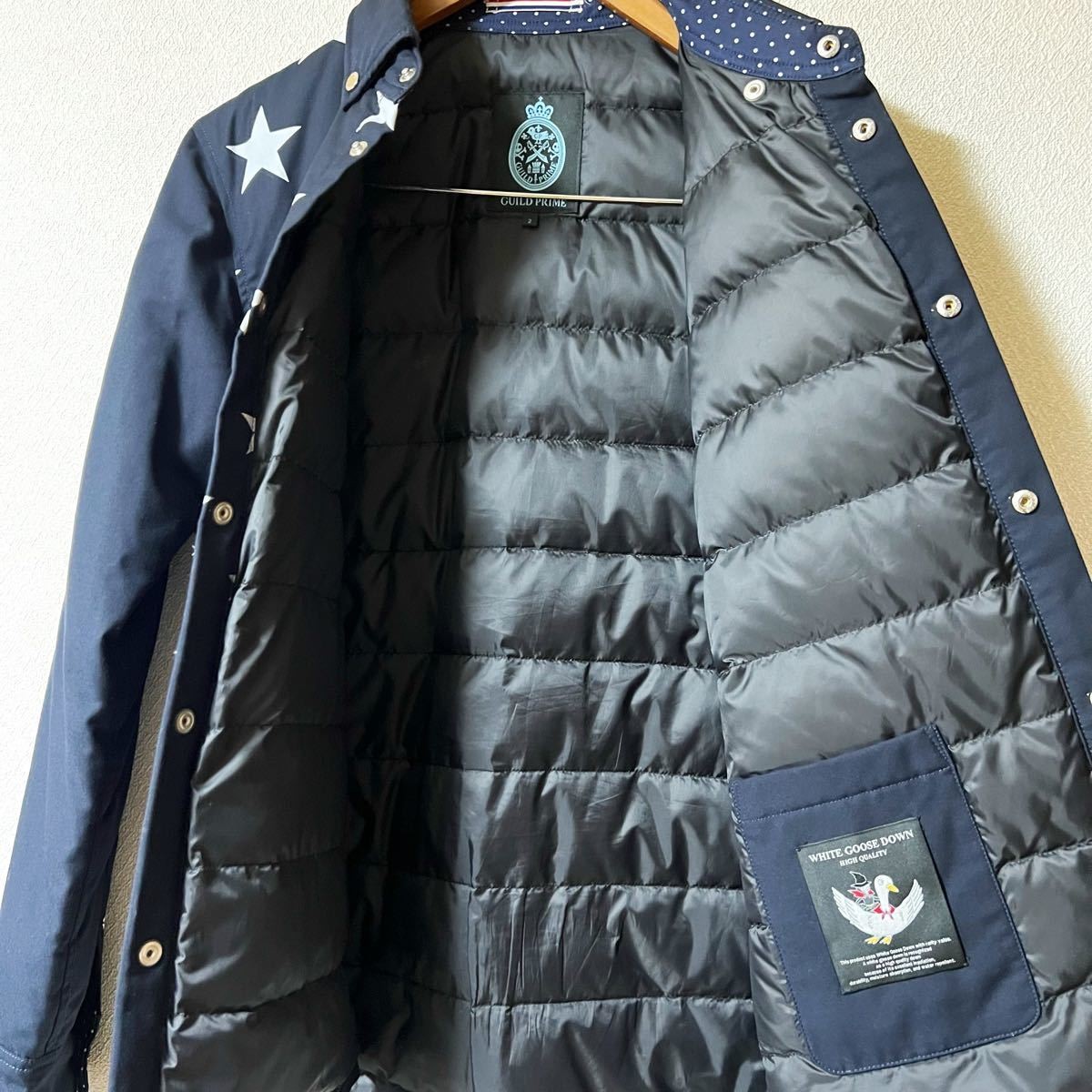 GUILD PRIME shirt down jacket star pattern M size - image 6