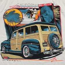 NEW 1991 Ford Woodie Surfer California Dreams Hot USA Made Car Tee size S