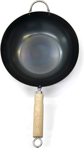 KYOTO KATSUGU Iron Chinese Wok Cookware 30cm Deep Type Made in Japan NEW - Picture 5 of 10