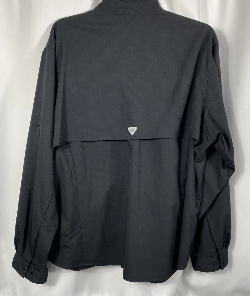 Camisa unissex Columbia Omni Shade preta leve manga longa encaixe frontal 3XL - Imagem 3 de 4