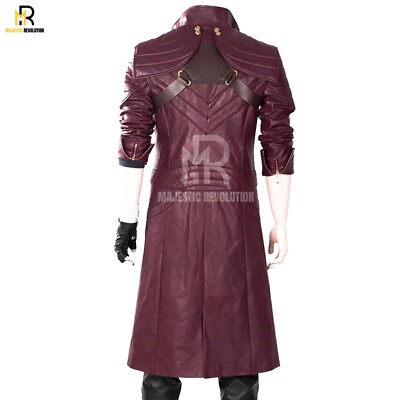 Devil's May Cry 5 Dante Handmade Real Leather Gaming Long Maroon