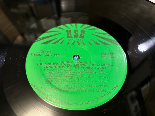 Johnny Peoples And The Mighty Gospel Crowns: Conditions Of The World Today Vinyl - Picture 5 of 6