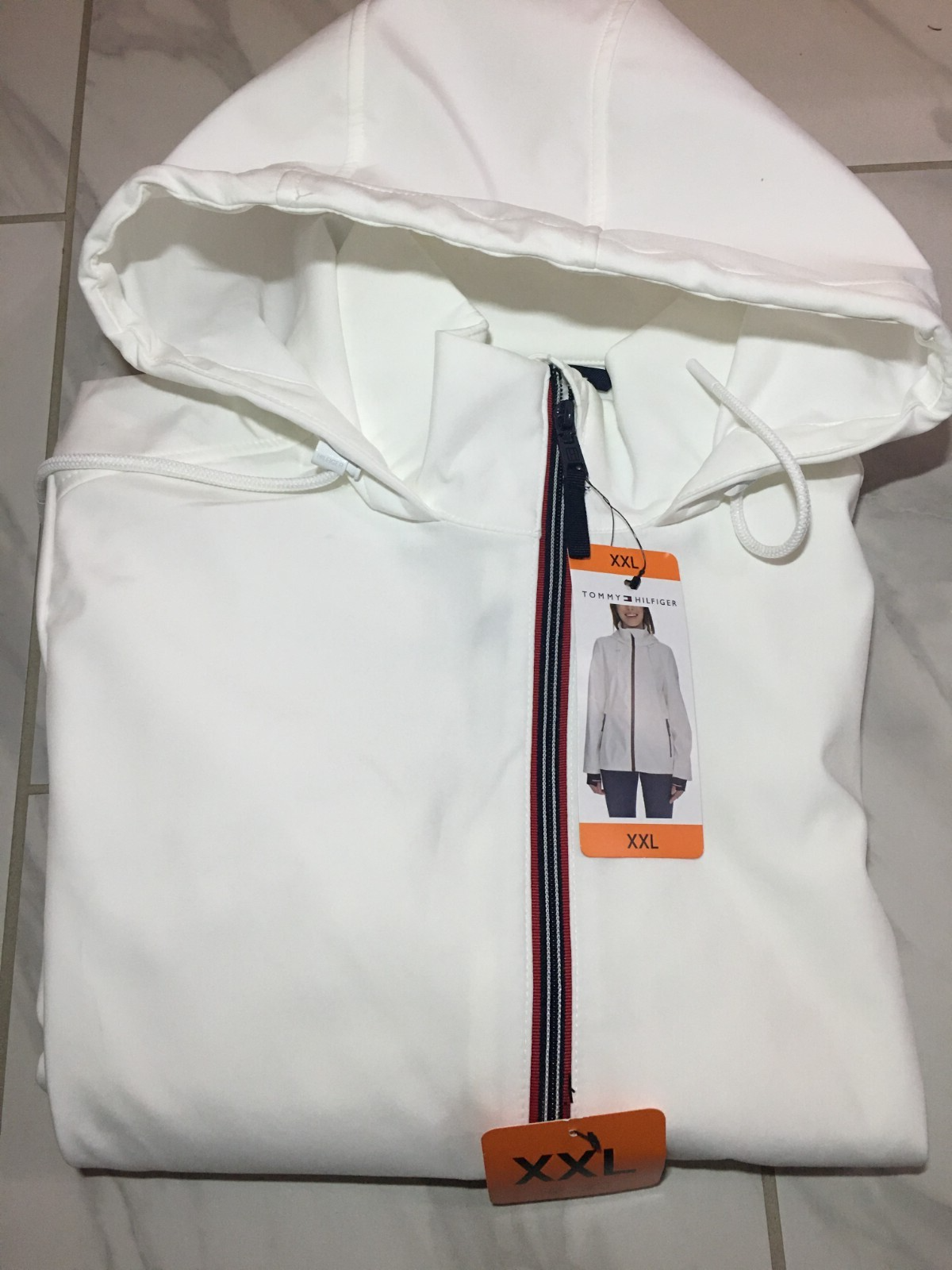 Tommy Hilfiger Womens XXL White Lightweight Hooded Jacket New