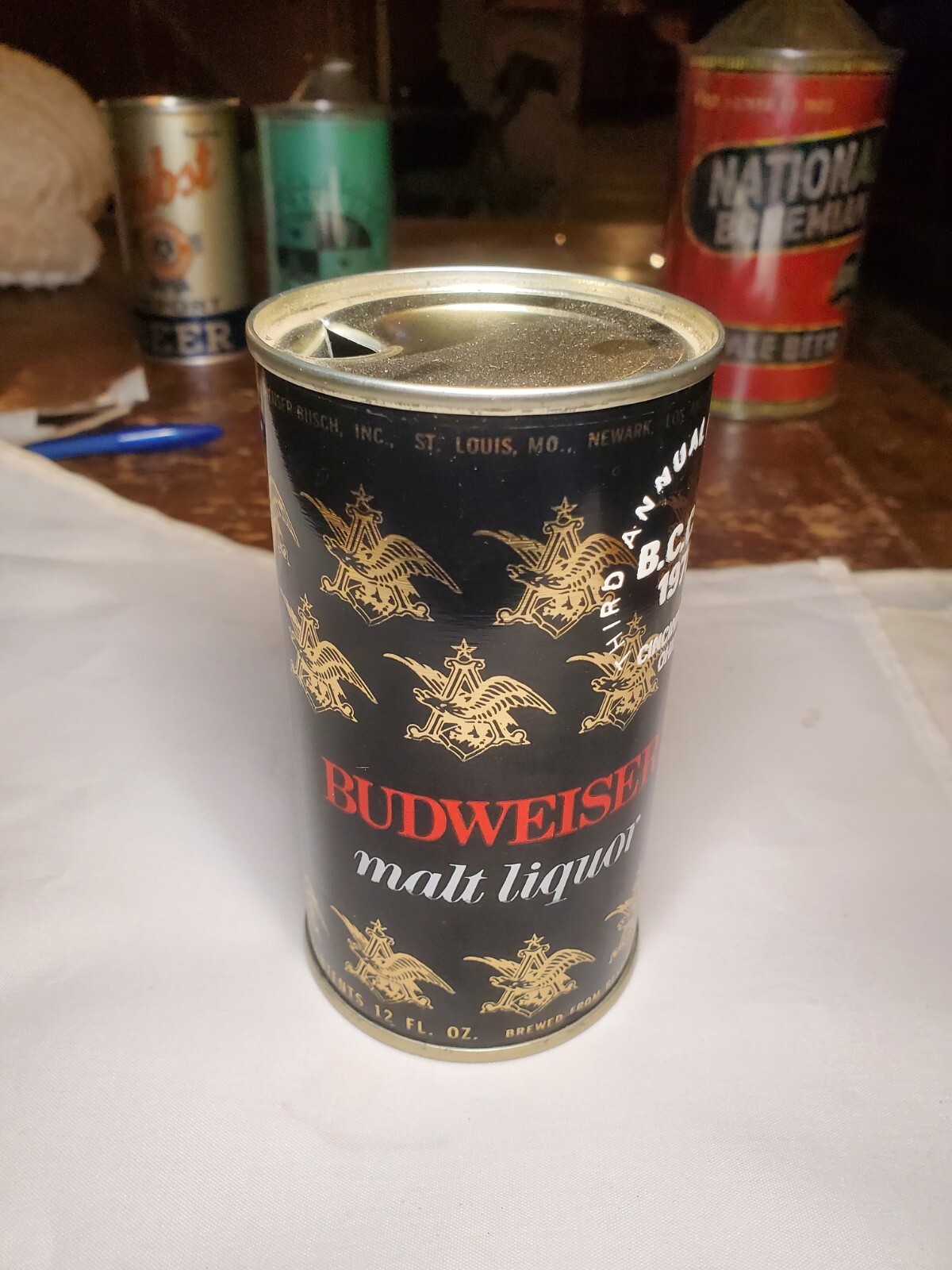 Budweiser Malt Liquor BCCA 3rd Anual Canvention Flat Top Beer Can EMPTY