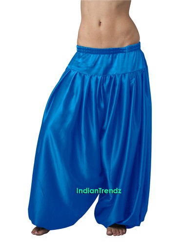 Pantalones harén satinado 4 yardas yoga genio danza del vientre pantalones Aladdin Bombachos - Imagen 7 de 31