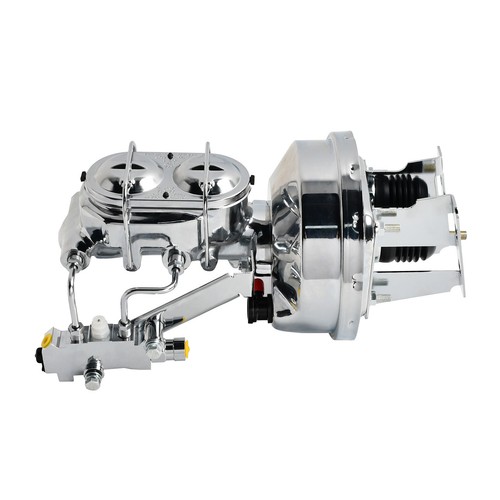 Kit de conversión de refuerzo de freno eléctrico cromado de 8" para Chevy Impala 1958-64 disco/tambor - Imagen 2 de 8