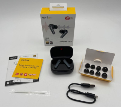 EarFun Air Pro 4 Adaptive Hybrid Noise Canceling Wireless Earbuds, Black