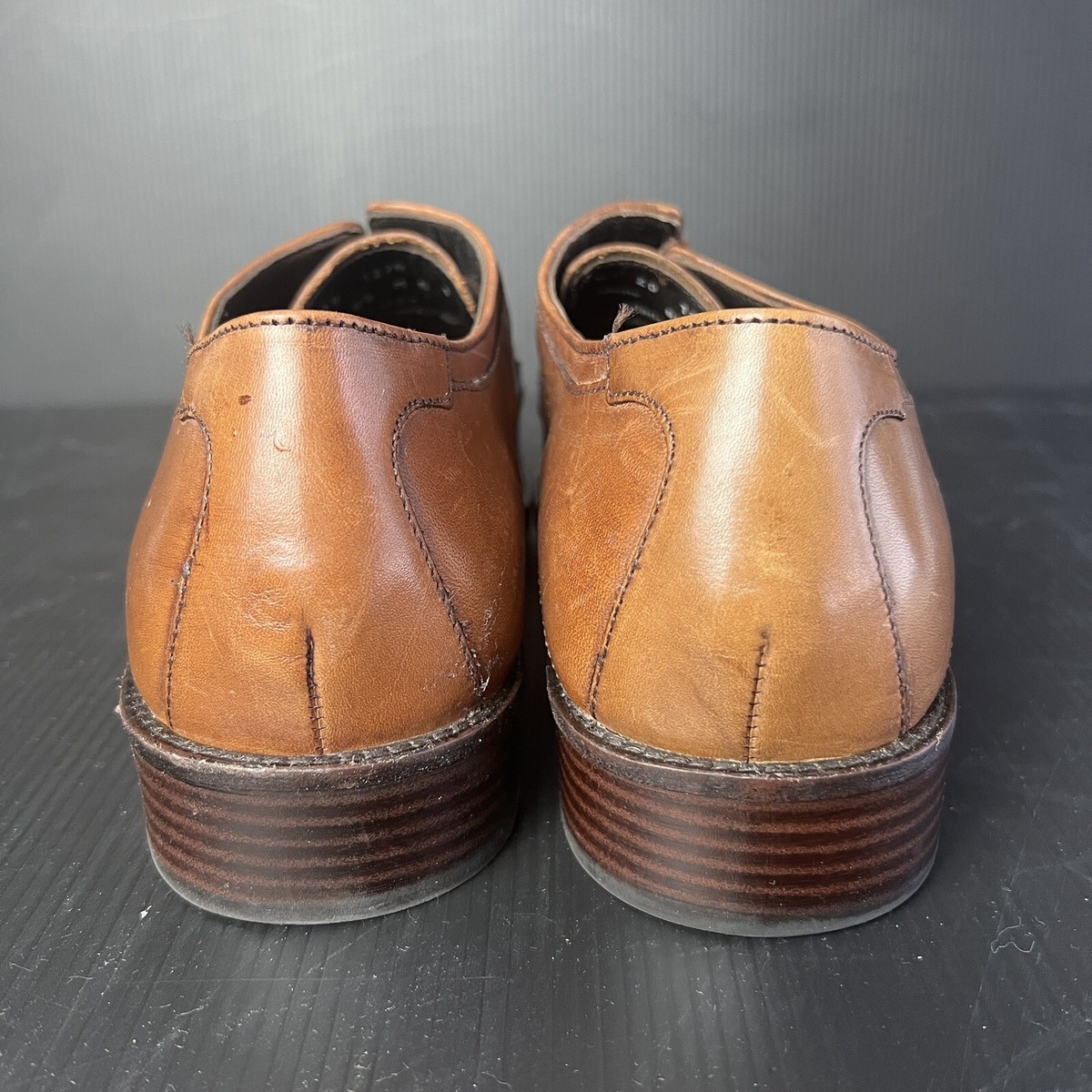Johnston & Murphy Sheepskin Oxford Shoes 13W Brown Leather Memory Foam Johnston & Murphy Passport Brown Oxfords Shoes 20-1350 Mens  main image 3