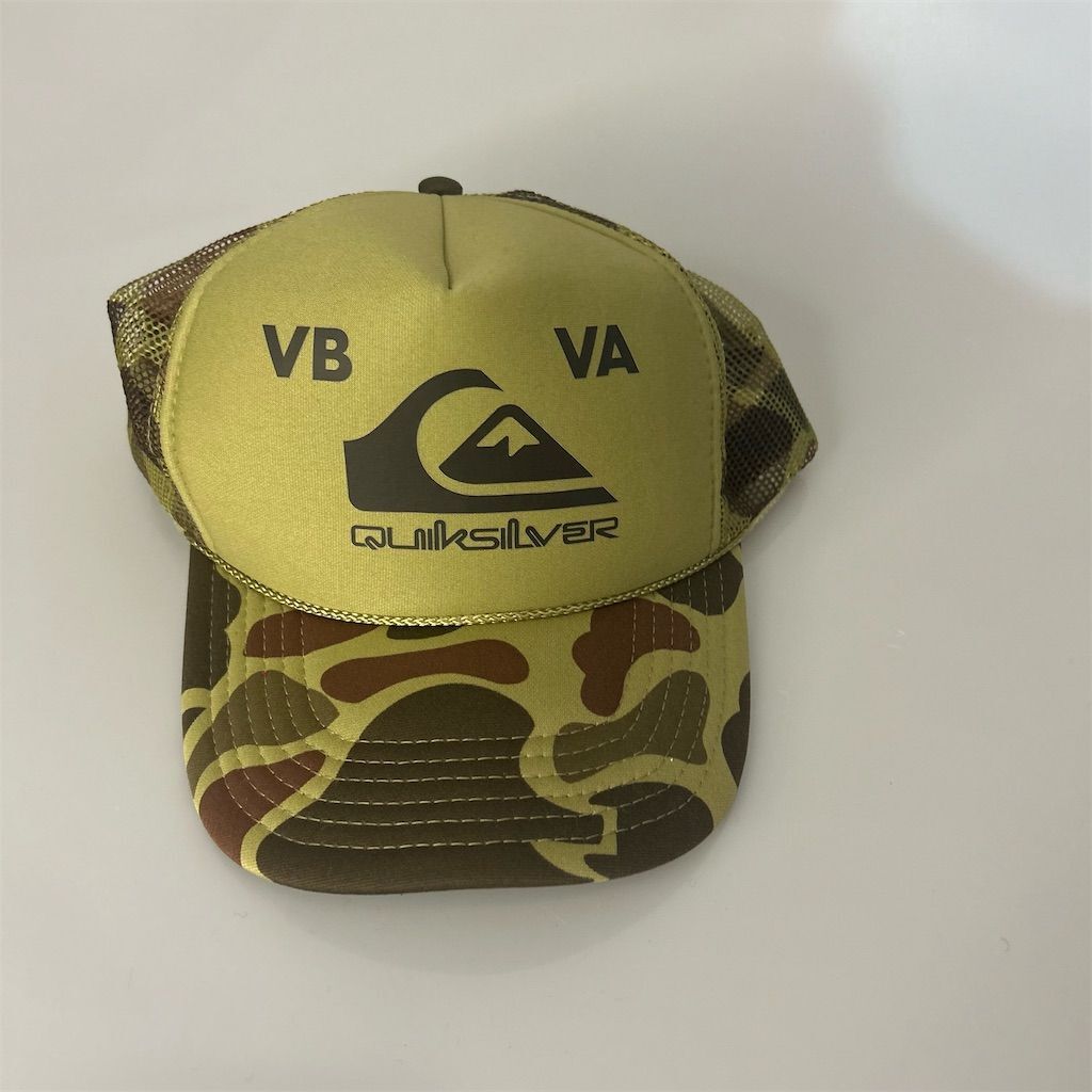 Quiksilver Camo Trucker Hat Green Mesh Back Adjustable Snapback Unisex VB