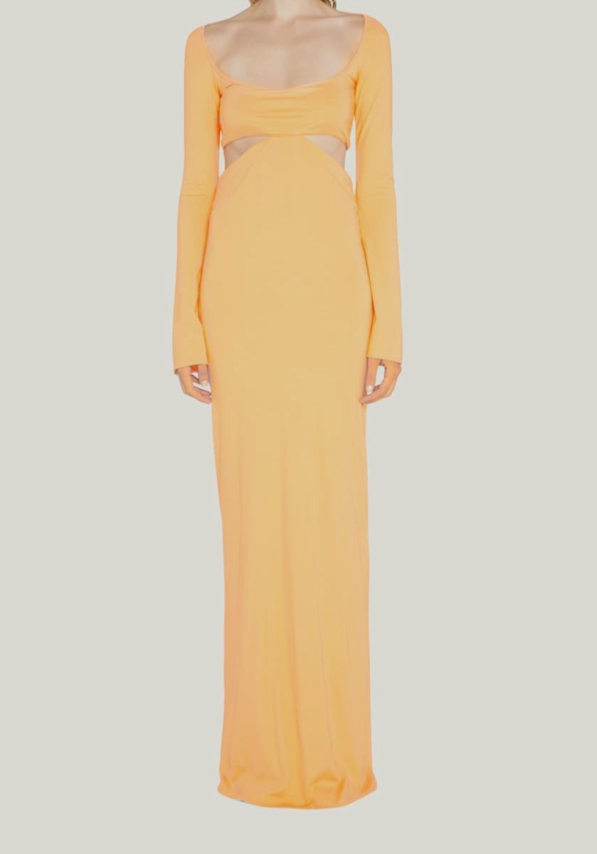 attico orange dress $1250 The Attico Women's Orange Leslie Cutout Jersey Maxi Dress Size 36