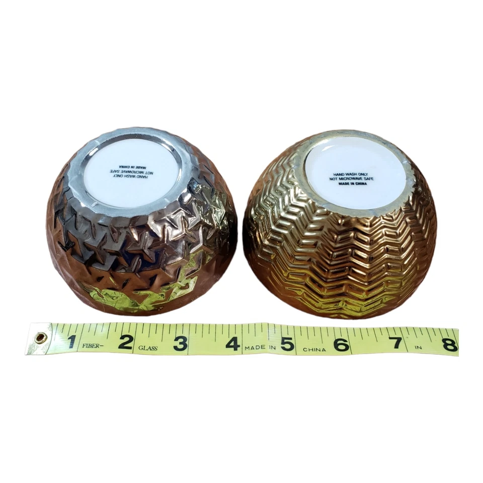 Modern Expressions Mini Bowls 4 Inch Metallic Gold & Silver Tone - Image 4 of 4