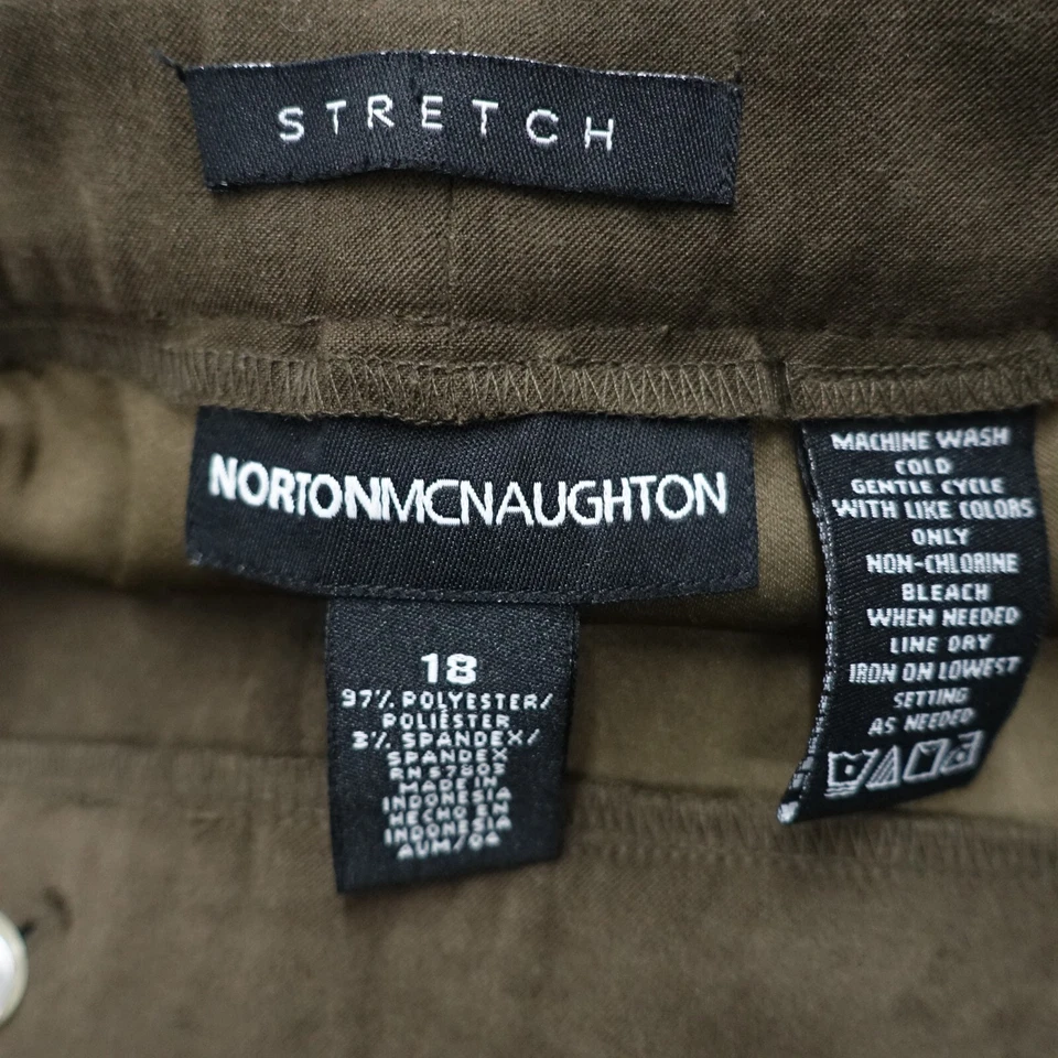 Norton McNaughton Trousers Women's 18 Brown Polyester Stretch Low Rise Straight - Image 3 of 4