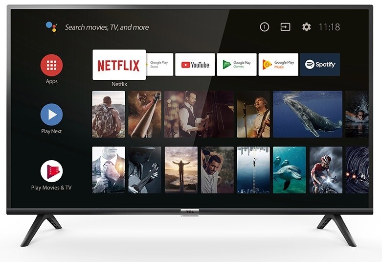 TCL SMART TV 32 Pollici Televisore LED HD DVB T2 Android Wifi 32ES560
