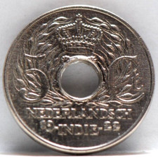 Netherlands East Indies 1922 (u) 5 Cents KM313, About Uncirculated, porous, 8-24