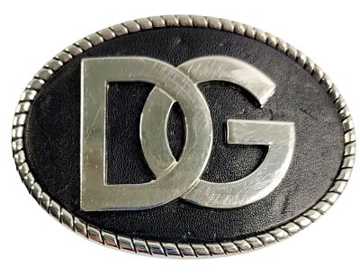 DG Dolce & Gabbana Metal And Leather Belt Buckle DOLCE & GABBANA DG Crown Logo Metal Buckle Leather Belt  main image 2