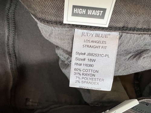 Judy Blue Womens Sz 18W High Waist Straight Fit Distressed Hem Dark Brown Jeans - Bild 19 von 20