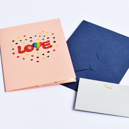 3D Pop Up Valentine's Day Heart Flower Greeting Card Girlfriend Wife Love Gift - Picture 4 of 22