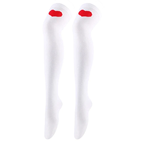 Nuevo Mujeres Sobre las Rodillas Extra Largo Muslo Alto Corazón Labios Fiesta Calcetines Amor Calcetines - Imagen 12 de 40