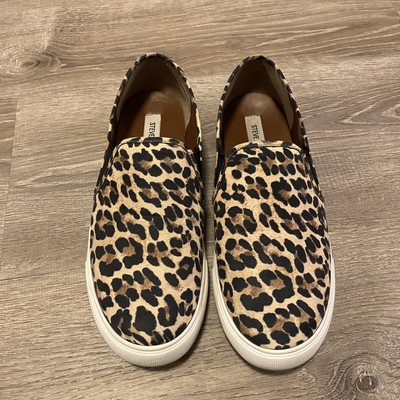 leopard steve madden slip ons