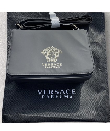 Versace Crossbody Gold Medusa logo Expandable Purse Clutch Shoulder Evening Bag - Picture 3 of 5