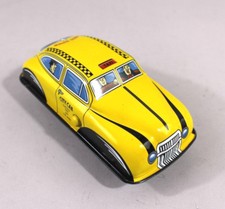 Schylling Auto Blechauto press down gelb Blechspielzeug Taxi Blech collector