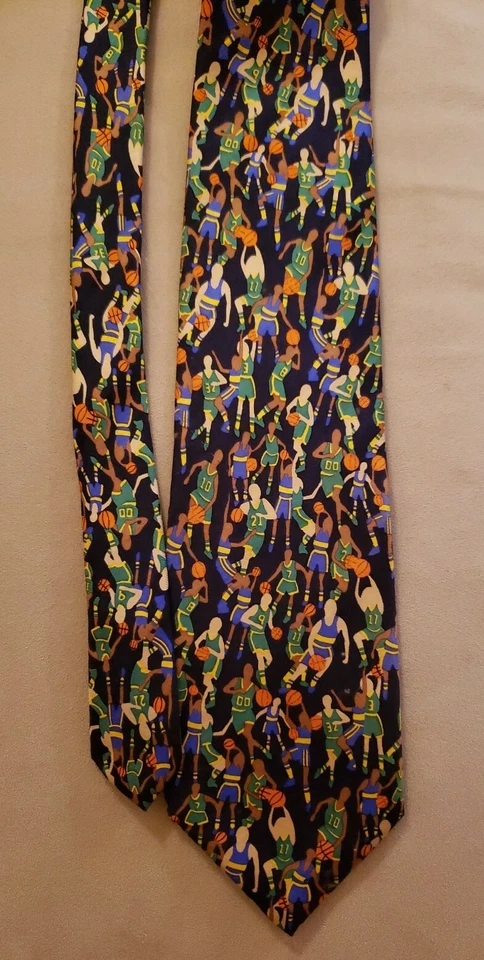 Basketball Silk Tie / Necktie by Alynn Neckwear Titled "Overtime" - Image 2 of 3